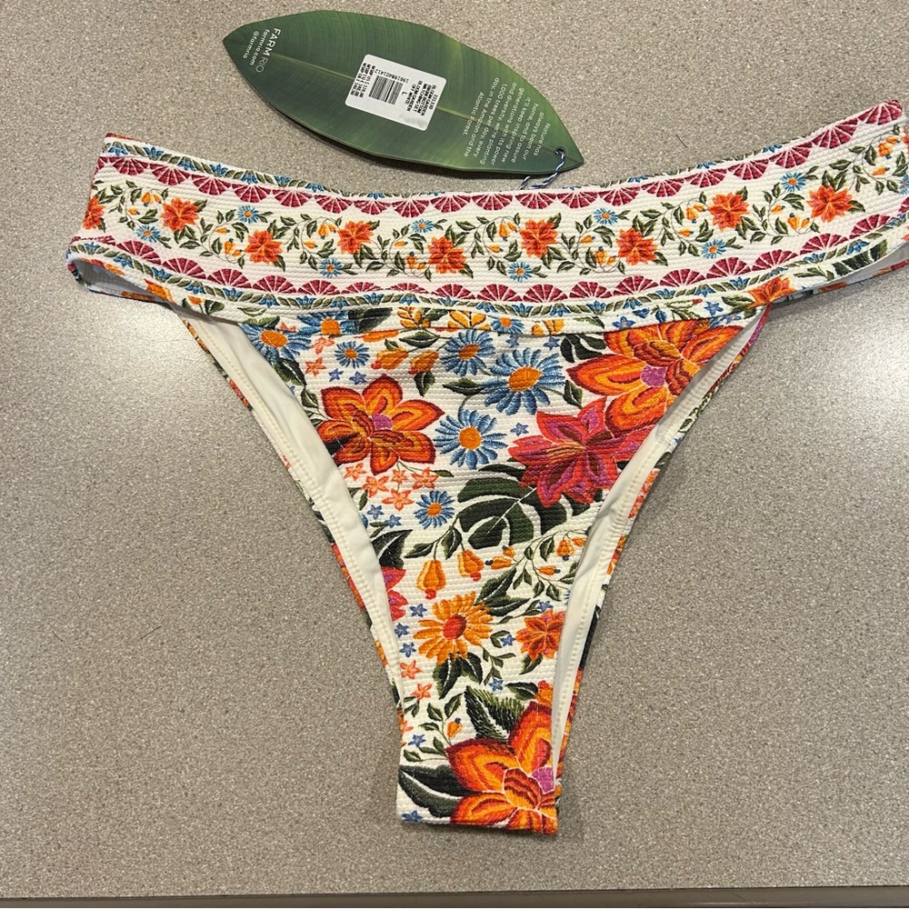 Farm Rio bloom garden bikini bottom NWT size large
